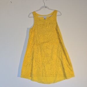 HD In Paris Yellow Floral Cotton Dress Quiet Luxury Spring Size 6